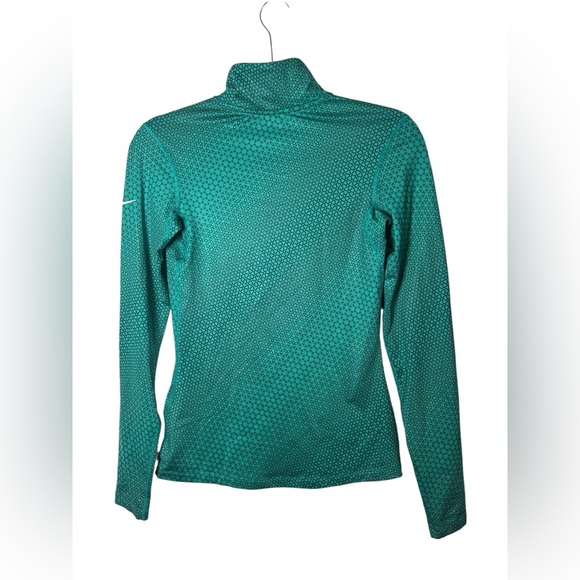 Nike Dri-FIT Women’s Green Geometric Half-Zip Long Sleeve Running Top Size Small - Picture 4 of 9